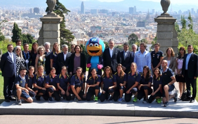 La selecció espanyola a la presentació de l'Europeu d'avui